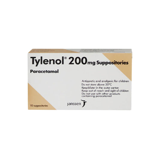 TYLENOL 200 MG SUPPOSITORIES 10 S