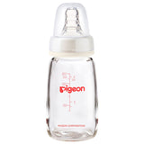 PIGEON GLASS NURSER SN WHITE K-4 120 ML WITH LID - A292