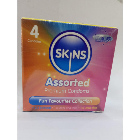 SKINS ASSORTED LUBRICATED CONDOMS 4 S