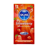 SKINS STRAWBERRY FLAVOURED CONDOMS 12 S