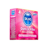 SKINS DOTS % RIBS CONDOMS 4 S