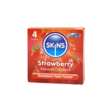 SKINS STRAWBERRY FLAVOURED CONDOMS 4 S