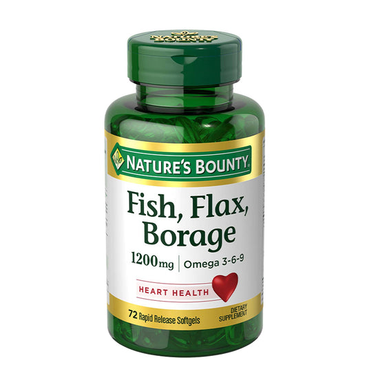 NATURES BOUNTY FISH FLAX BORAGE 1200 MG OMEGA 369