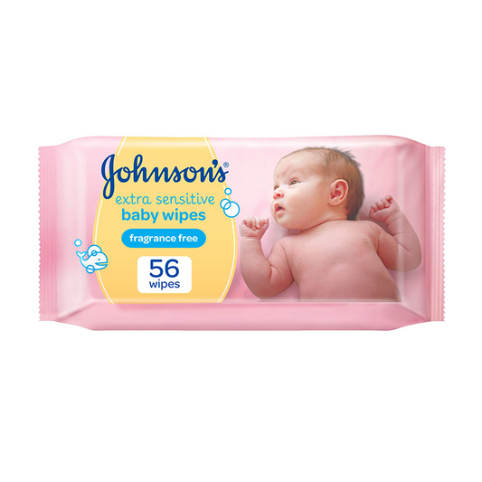 JOHNSON AND JOHNSON EXTRA SENSITIV BABY WIPES 56 S