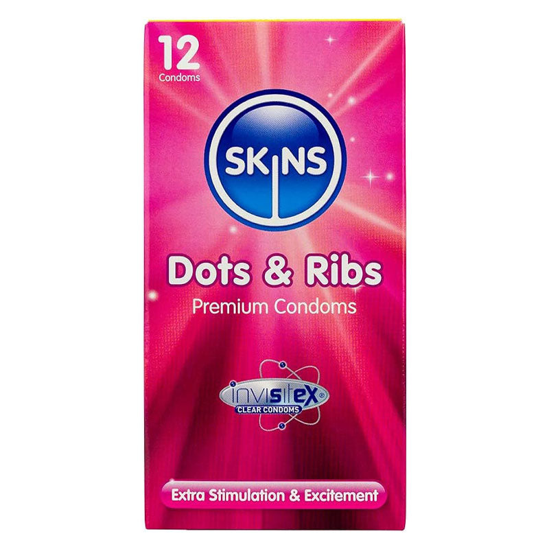 SKINS CONDOMS DOTS&RIBS 12 PACK