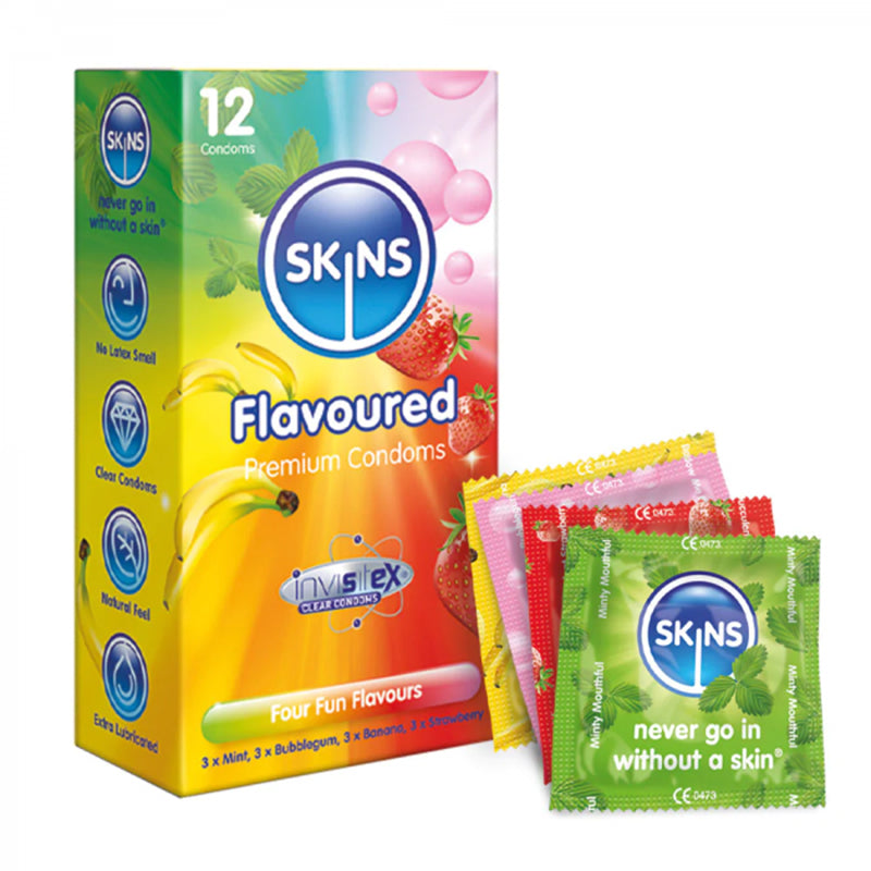 SKINS FLAVOURS LUBRICATED CONDOMS 12 PACK