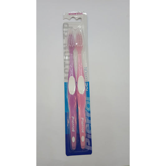 327 - PIERROT ACTION TIP TOOTHBRUSH X 2 PCS (MEDIU