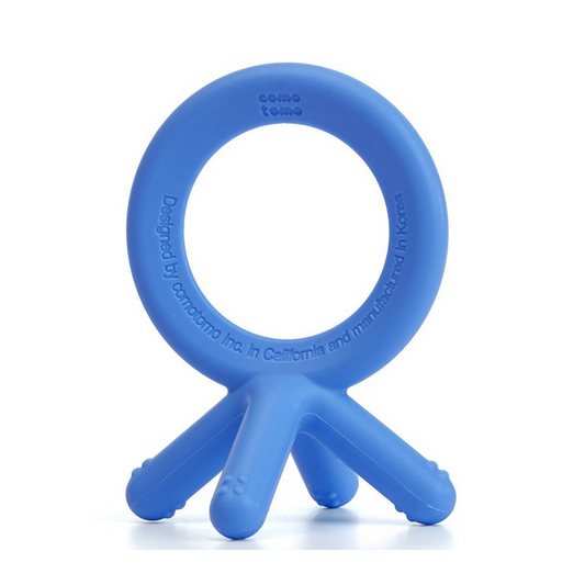 COMOTOMO SIL.TEETHER BLUE 3M+