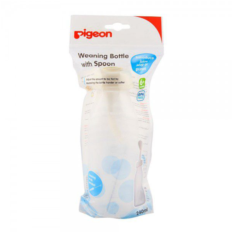 PIGEON WEANING BOTTLE WITH SPOON 240ML