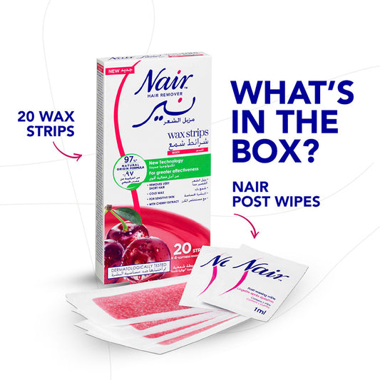 NAIR BODY WAX STRIPS CHERRY 20'S