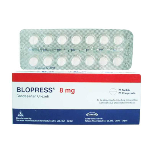 BLOPRESS PLUS 08 MG TAB 28 S