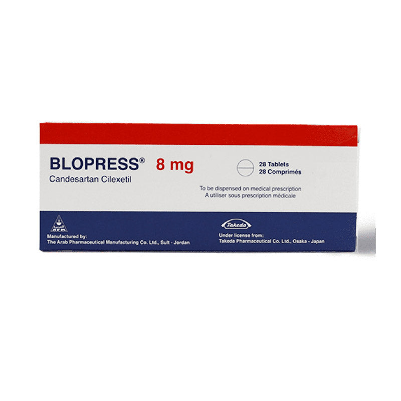 BLOPRESS 08 MG TAB 28 S