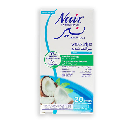 NAIR BODY WAX STRIPS COCONUT 20'S