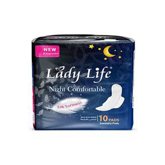 LADY LIFE NIGHT PADS MAXI W/O WINGS 10'S