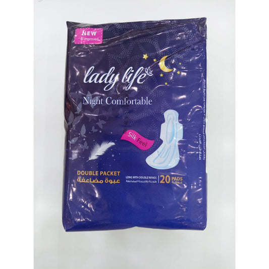 LADY LIFE PADS DOUBLE WINGS NIGHT COMFORTABLE 20*8 20 S