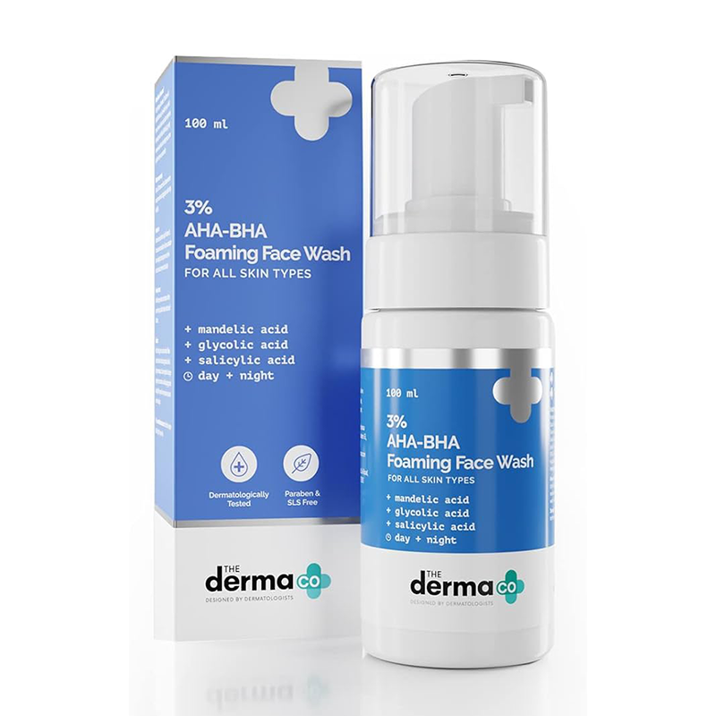 DERMA CO 3% AHA-BHA FOAMING FACE WASH 100 ML