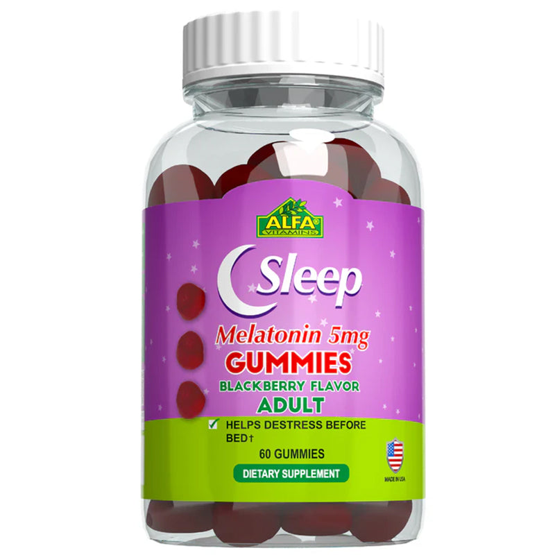 ALFA SLEEP MELATONIN 5MG GUMMIES BLACKBERRY FLAVOR 60'