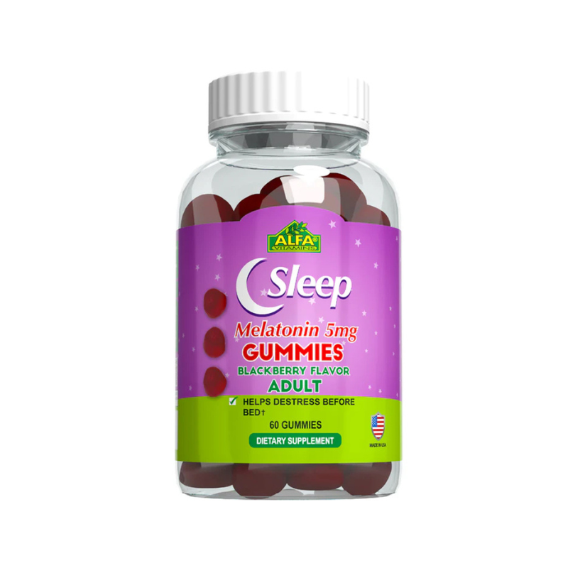 ALFA SLEEP MELATONIN 5MG GUMMIES BLACKBERRY FLAVOR 60'