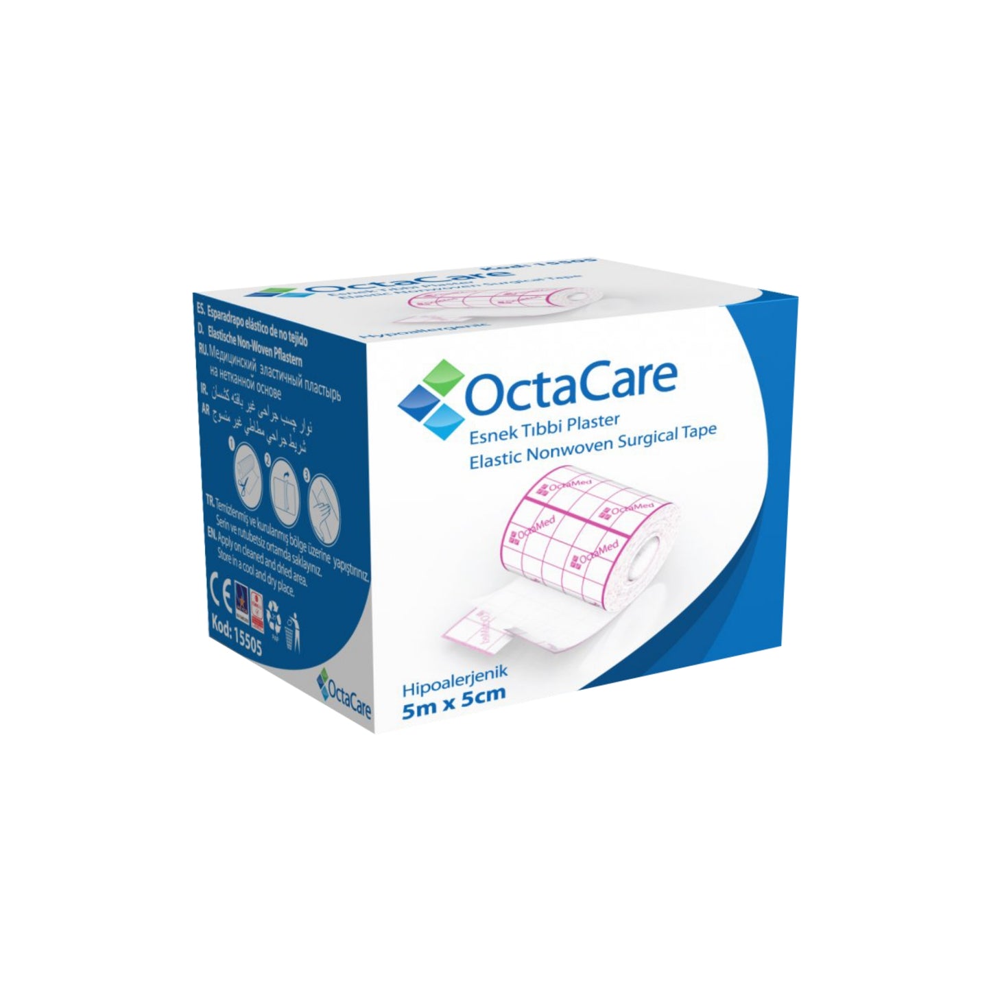 Octacare 15505 Elastic Nonwoven Surgical Tape 5cmx5m