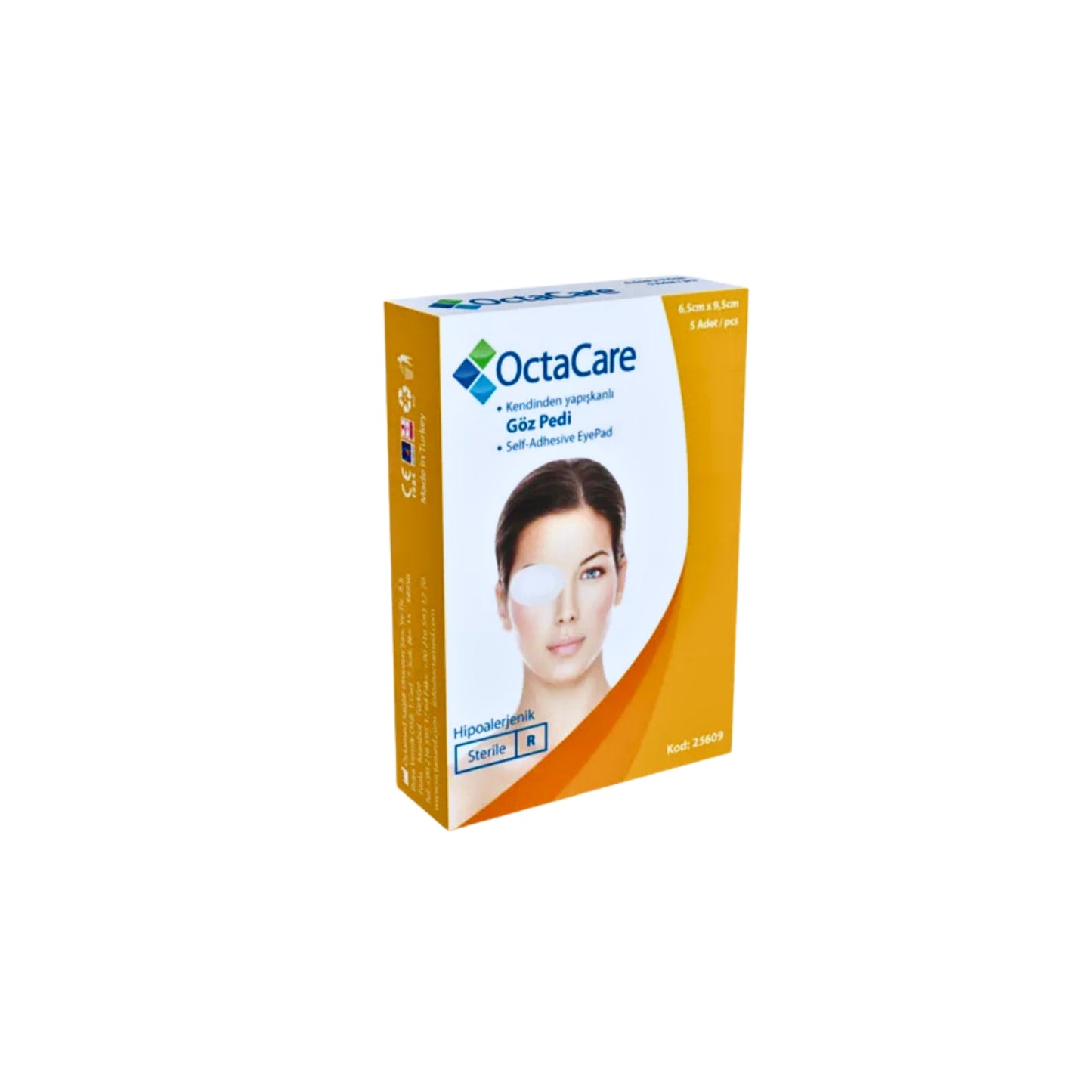 Octacare 609 Sterile Eye Pad - Box of 5pcs - 6,5cmx9,5 cm