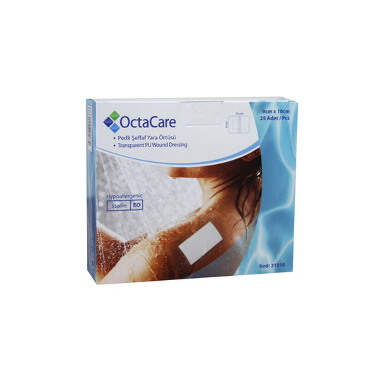 Octacare 1910 Sterile Transparent PU Wound Dressing - Box of 10pcs - 9cmx10cm