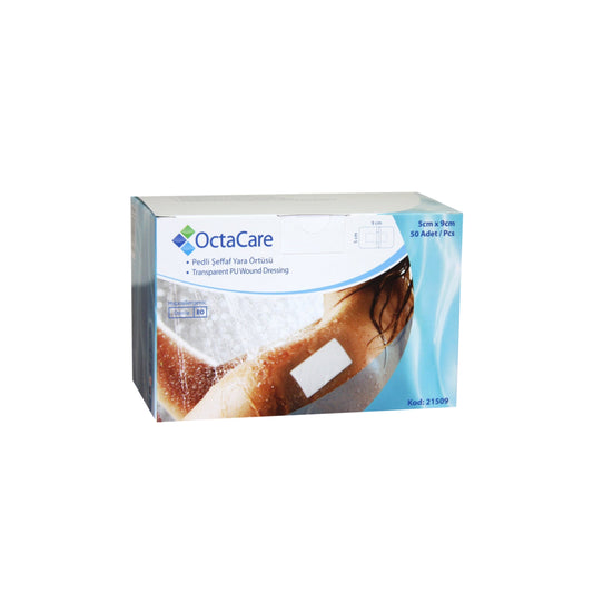 Octacare 21509 Sterile Transparent PU Wound Dressing - Box of 50pcs - 5cmx9cm