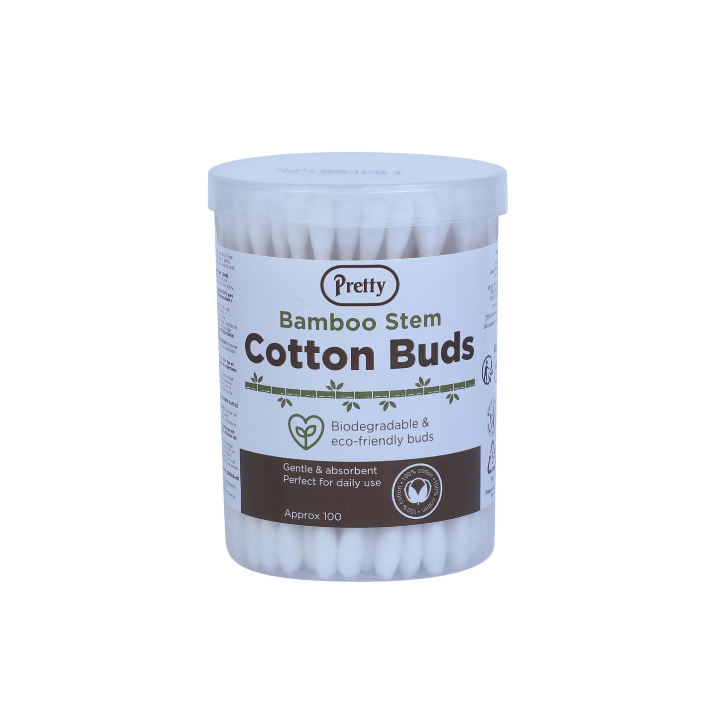 Pretty 100 Cotton Buds (Bamboo  Stem)