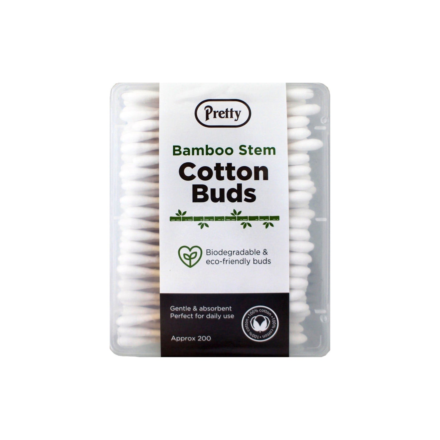 Pretty 200 Cotton Buds (Bamboo Stem)