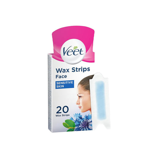 Veet Easy-Gel Facial Wax Strips For Sensitive Skin, 20 Pieces