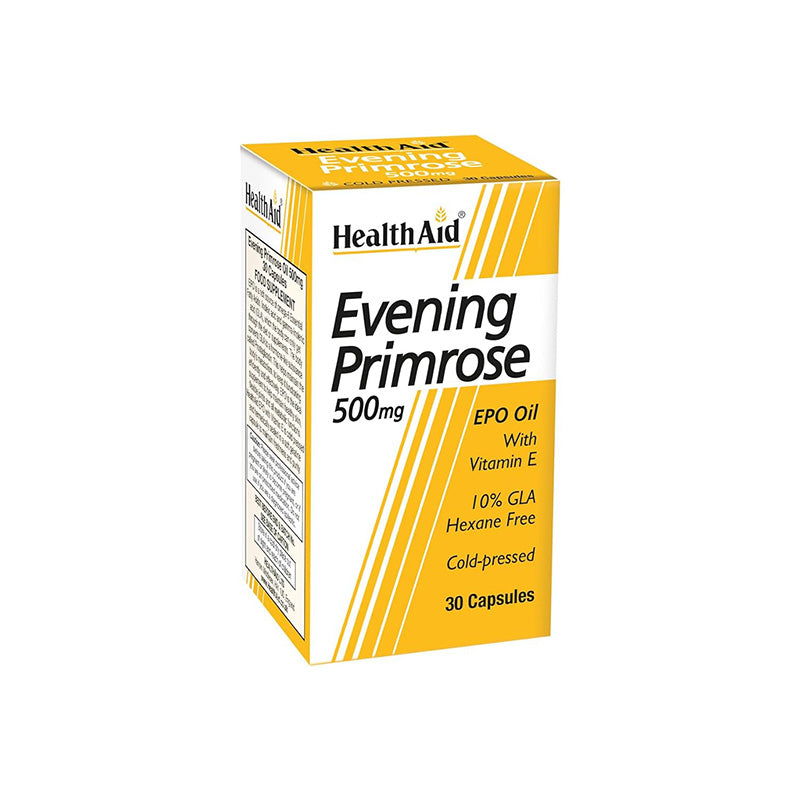 Health Aid Evening Primrose Plus Vitamin E Capsules 500mg, 30 Pieces