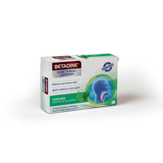 Betadine Sorethroat Lozenges Menthol And Eucalyptus 24 Pieces