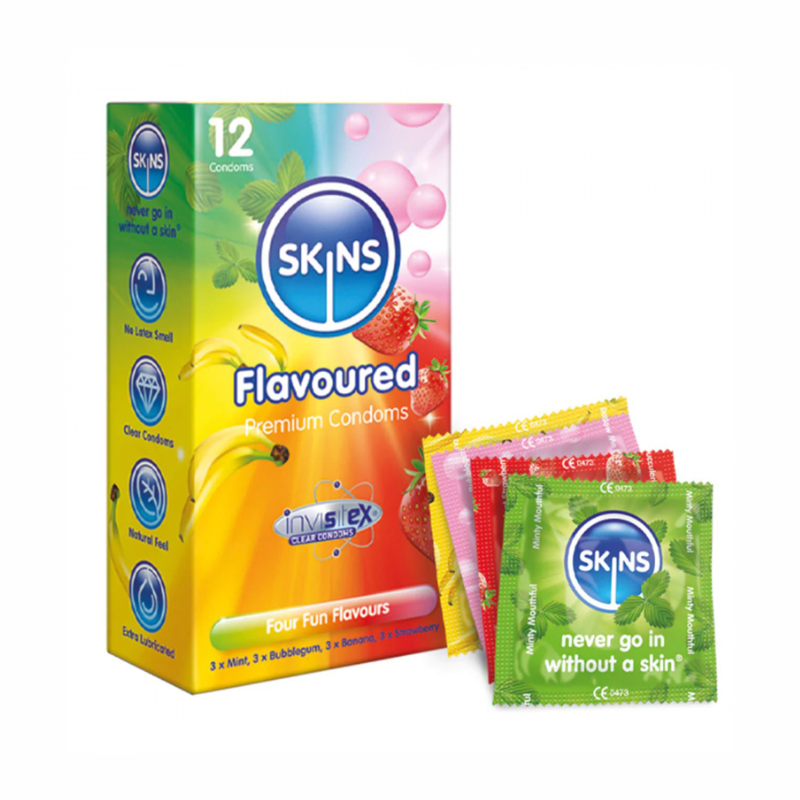 SKINS FLAVOURS LUBRICATED CONDOMS 12 PACK