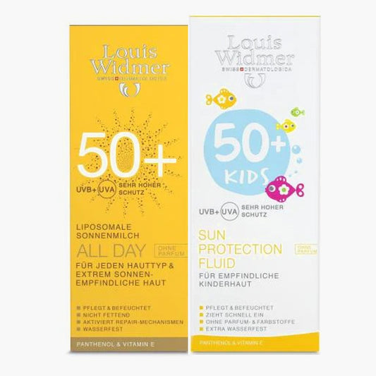 Louis Widmer All Day Spf50+ Cream & Kids Spf50+ Fluid Free Offer